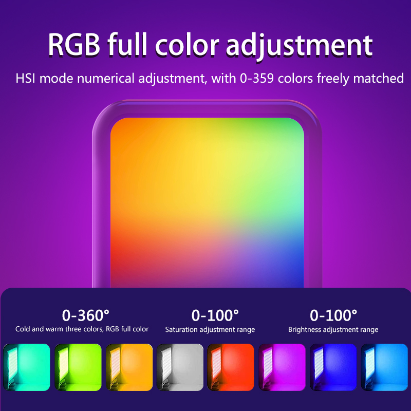 Luz de vídeo LED RGB portátil  - Photography Lighting Handheld avaliação e preço
